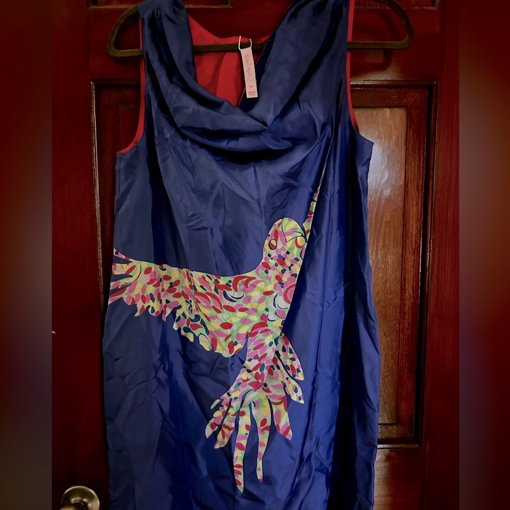 🐦 🦜 Lilly Pulitzer rare reversible two in one dress size medium BOOTY CAW - Picture 6 of 10
